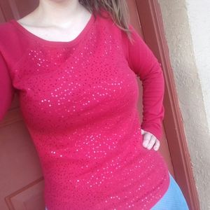 Red long sleeve top